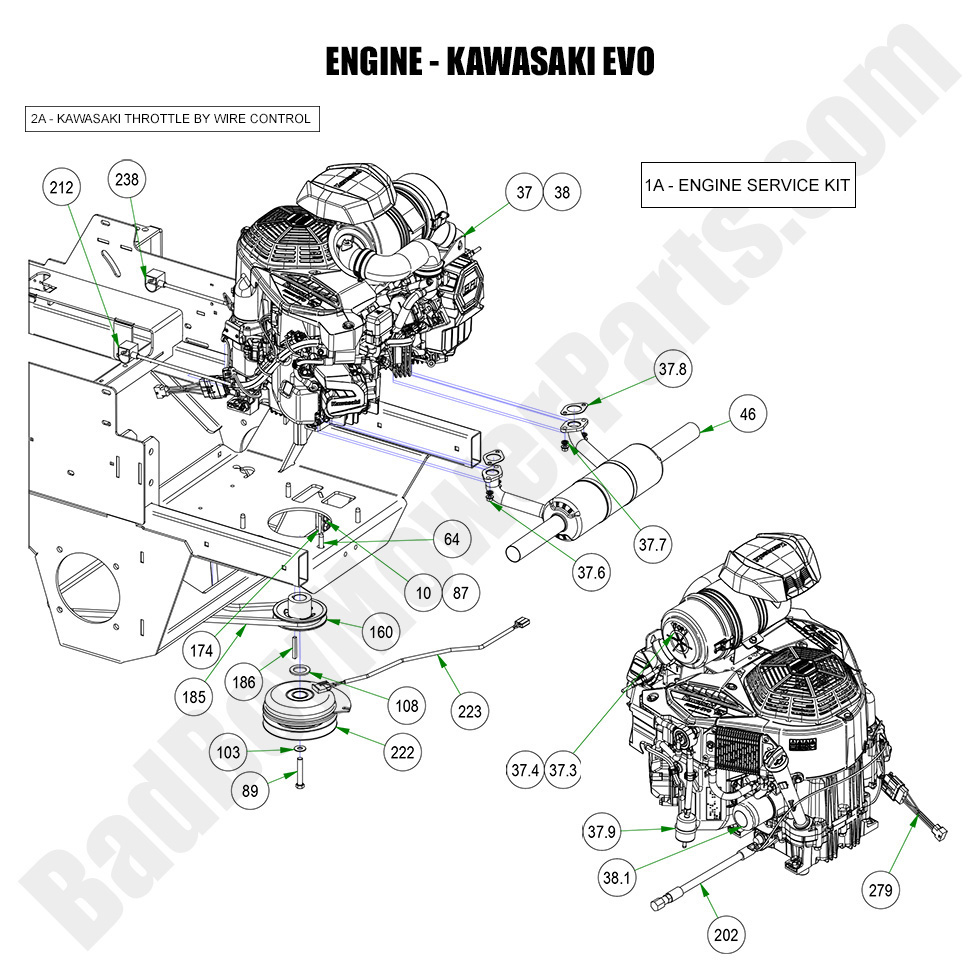 3148 - Bad Boy Mower Parts Lookup > 2023 > Rebel > Engine - Kawasaki EVO820 EFI